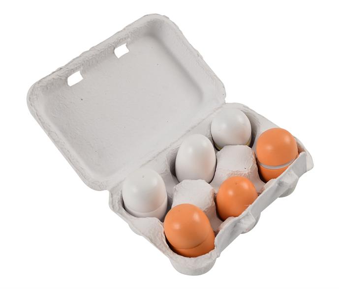Eier mit Klettverschluss 6 Stück im Eierkarton