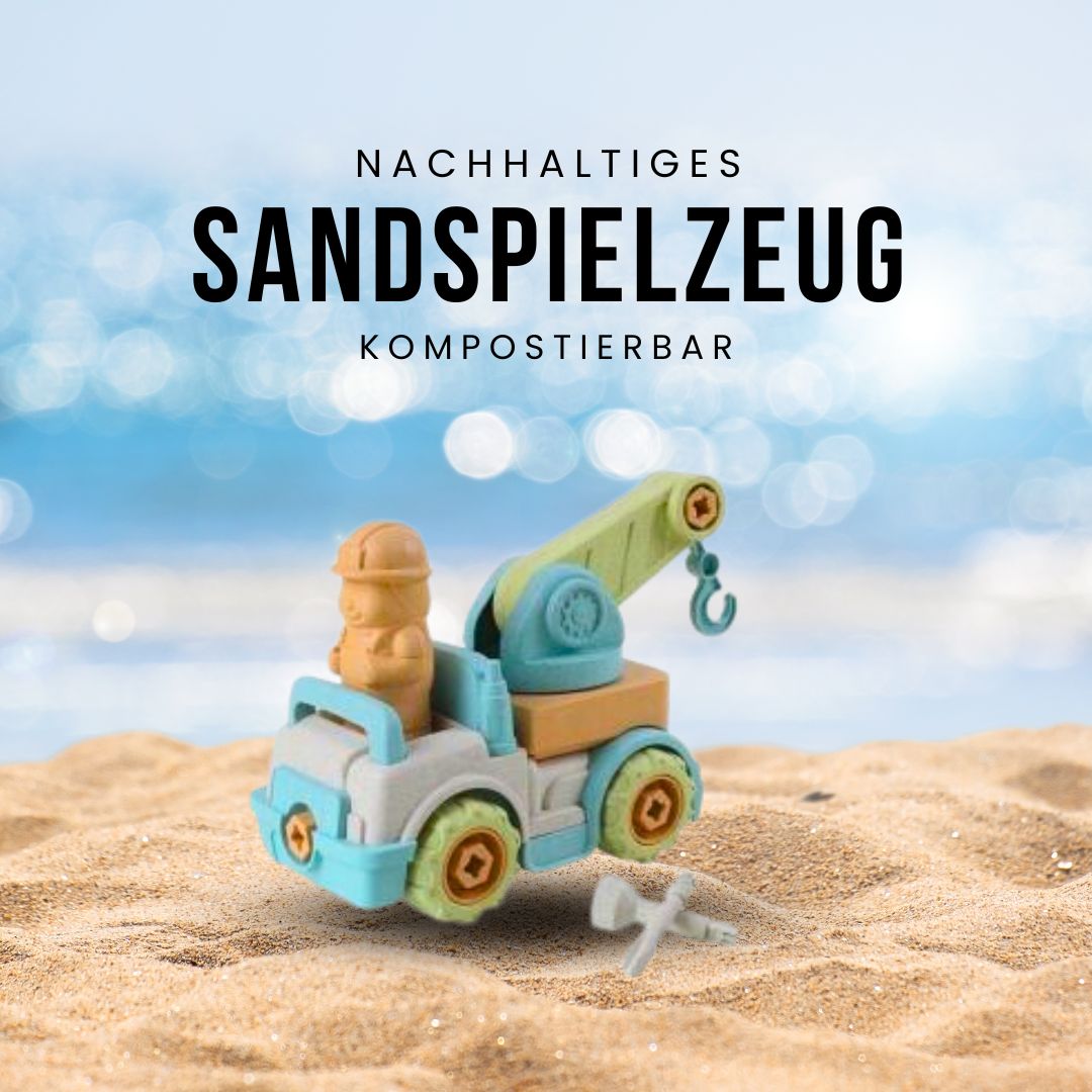 Magni Strandspielzeug & Sandspielzeug aus nachhaltigem kompostierbarem Weizenstroh -  Kranwagen