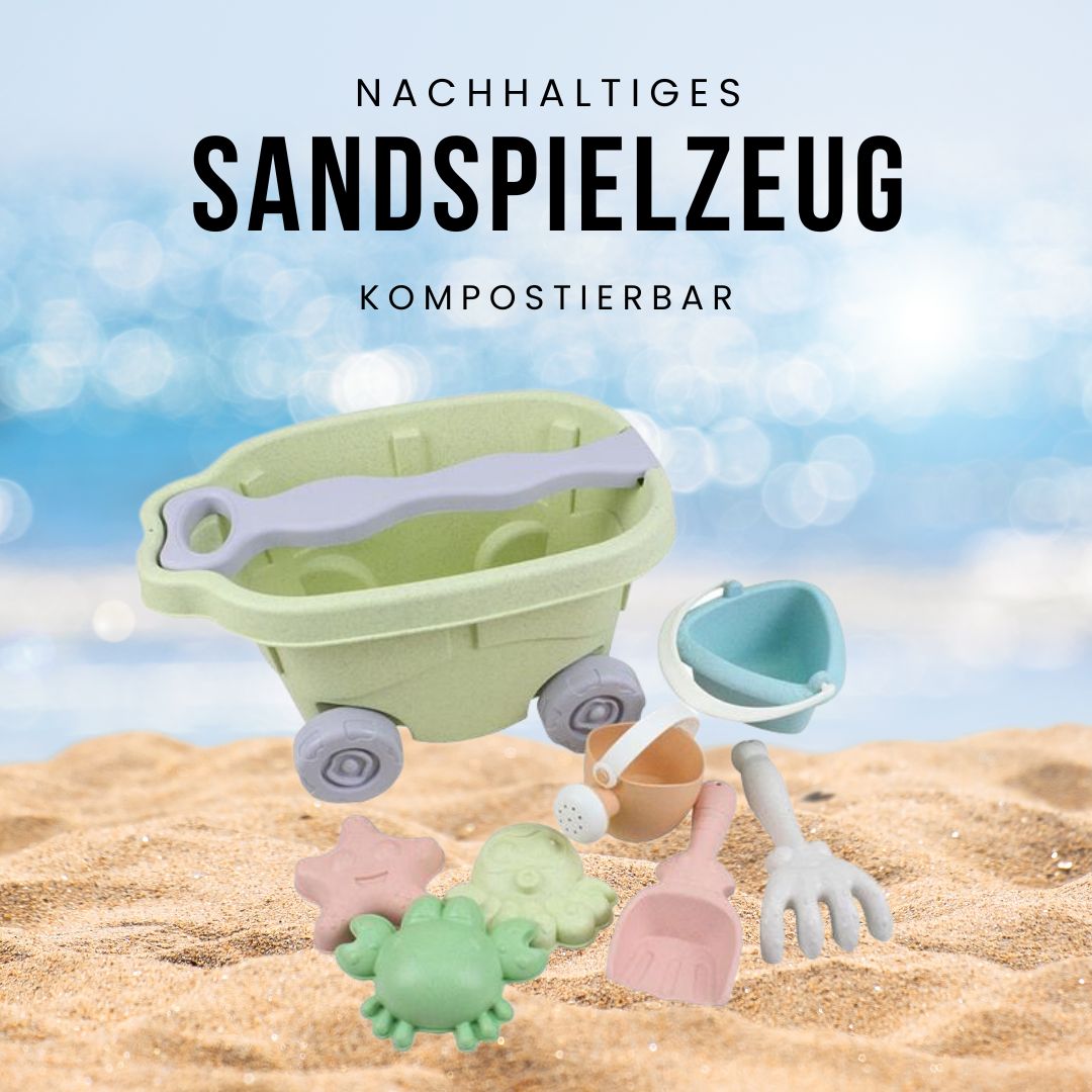 Strandspielzeug & Sandspielzeug mit Wagen mit 8 Teilen Förmchen, Gießkanne, Eimer