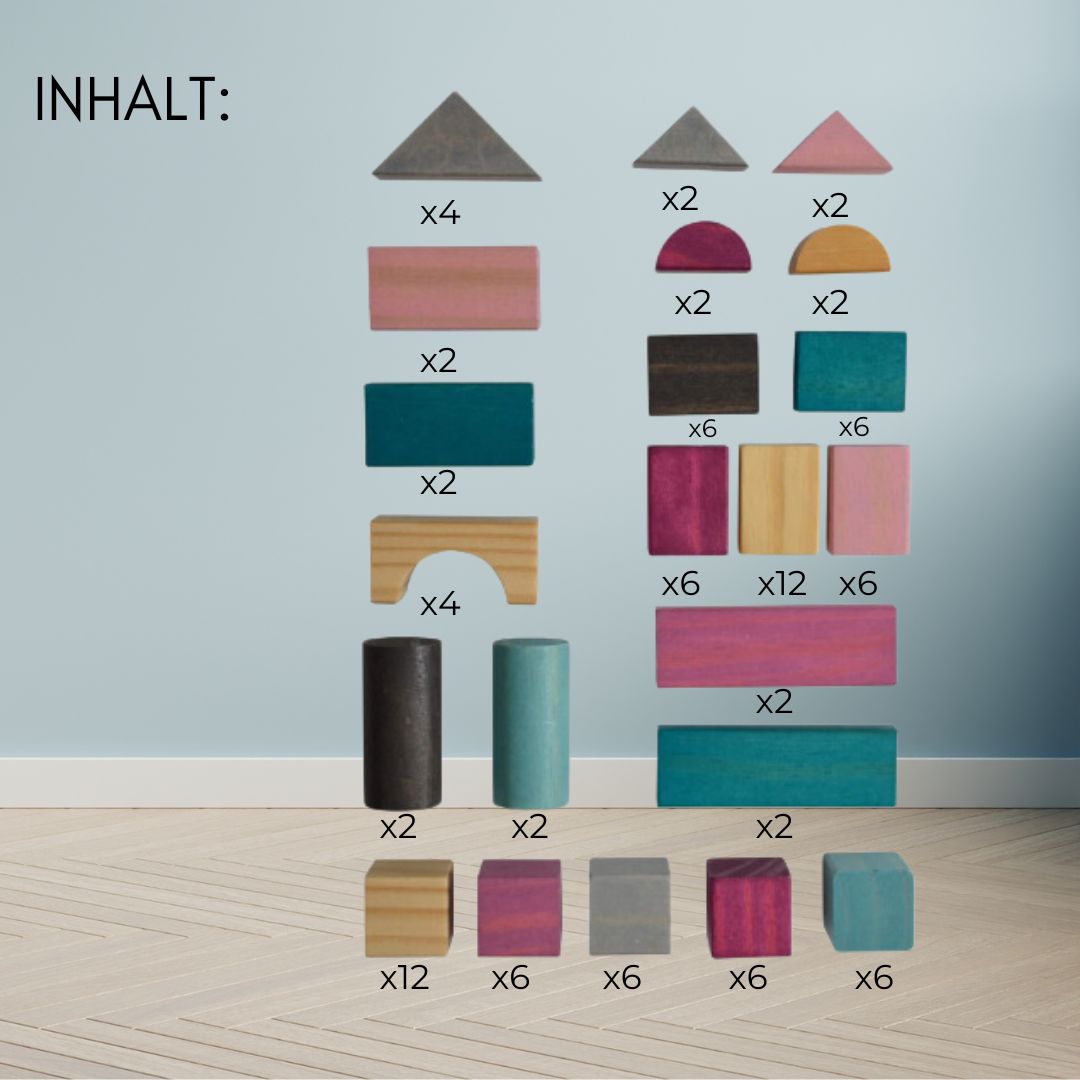 Bauklötze in Pastellfarben XXL Set mit 100 Bausteinen und Sortierbox