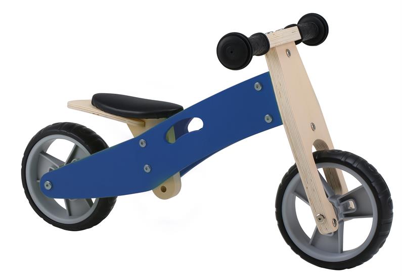 Dreirad & Laufrad aus Holz für Innen und Außen - Blau